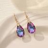 European and American Crystal Jewelry High-end Long Teardrop Earrings Fashionable Light Luxury Colorful Zircon Earrings