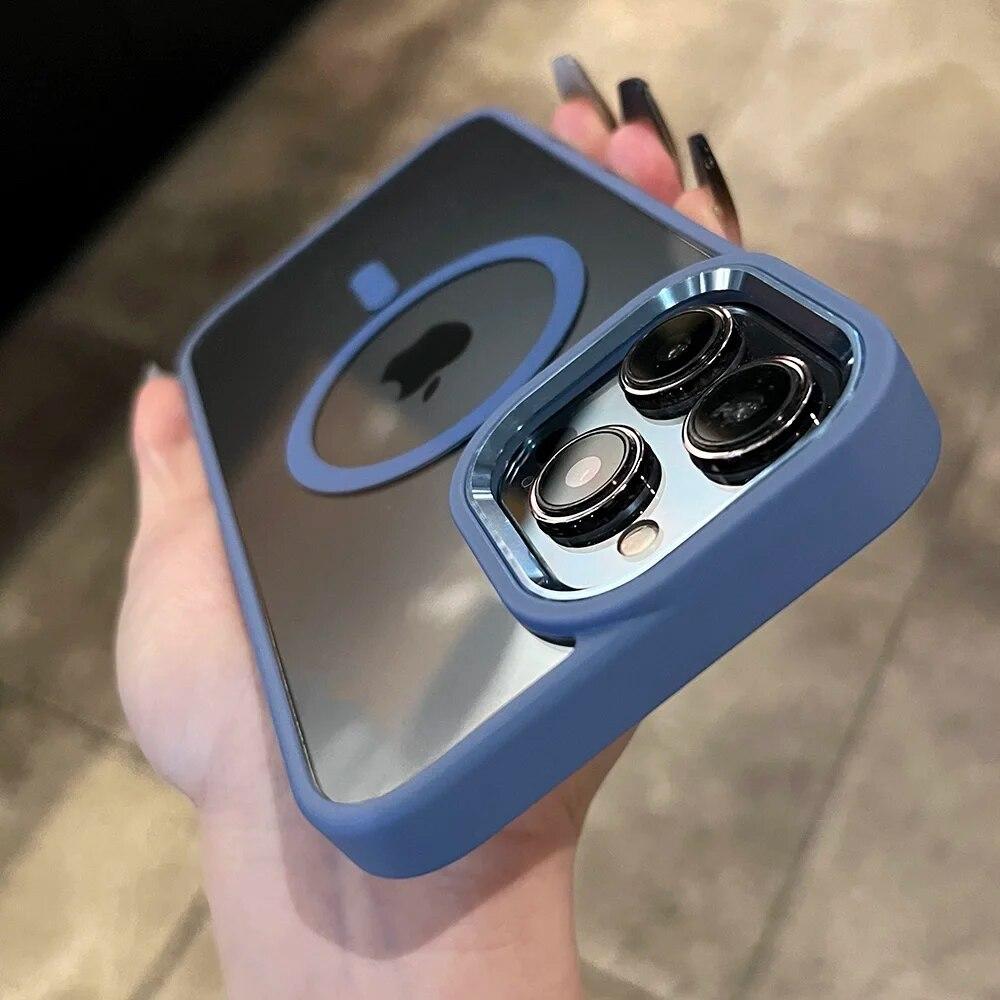 

Роскошный жесткий акриловый противоударный защитный чехол для iPhone 15 14 13 12 11 Pro Max 15 Plus Magsafe, магнитный чехол для беспроводной зарядки For iPhone 15Pro Max