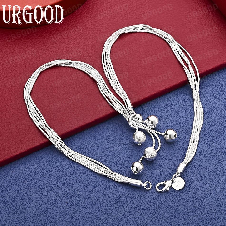 925 Sterling Silver Tassel Bead Necklace - Banquet Gift Jewelry