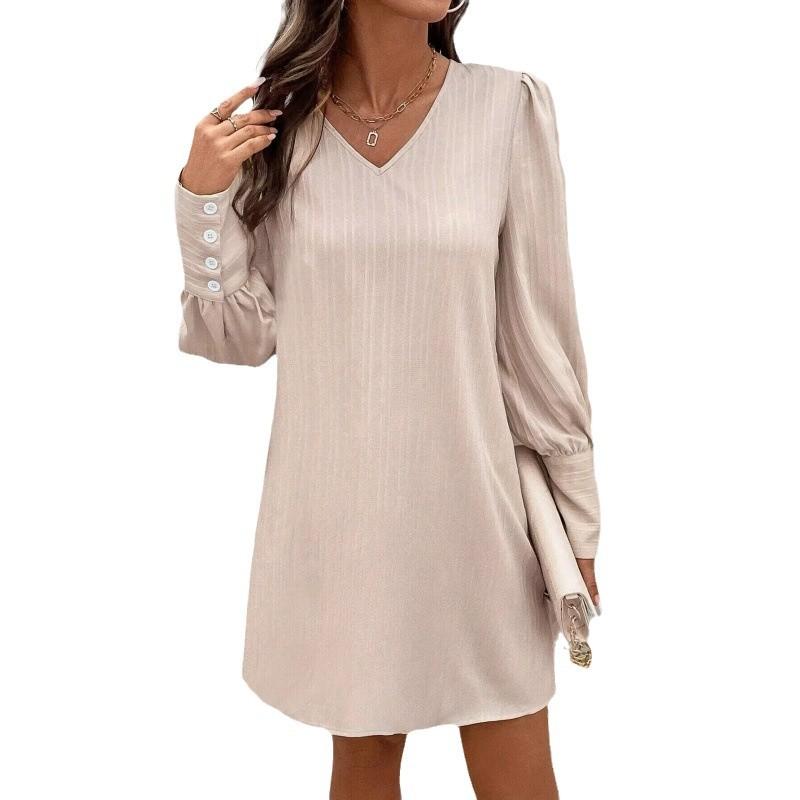Women's Long-sleeved Single-breasted Dress