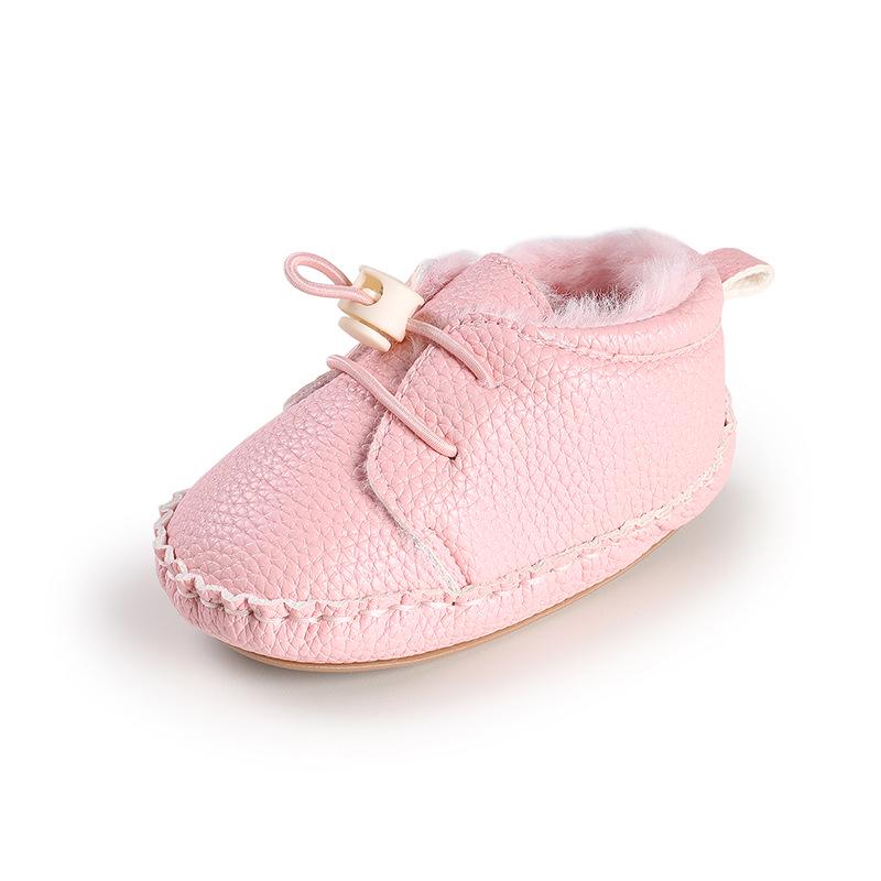 Winter Baby Boy Soft Sole Shoes: Thick Velvet, Warm, Anti-slip, Anti-fall Walking Sneakers (0-1 Year)
