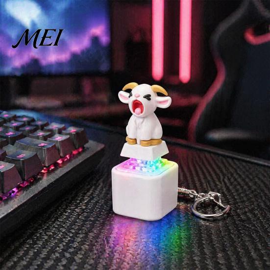 Stress Relieving Gadget 1/2/3Pcs Screaming Goat Keyboard Fidget Toy, Rechargeable Sheep Finger Clicker Animal Push Button Toy with Light Sound,