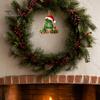 Santa Hat Letter Tree Pendant 26 Alphabet Christmas Ornament, Personalized Letters Acrylic Hanging Decoration with Festive Elf Pattern Initial