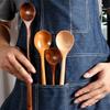 Korean Long Wooden Spoons Natural Coffee Stirring Rod Tea Dessert Spoon Handle Round for Soup Tableware Kitchen Supplies