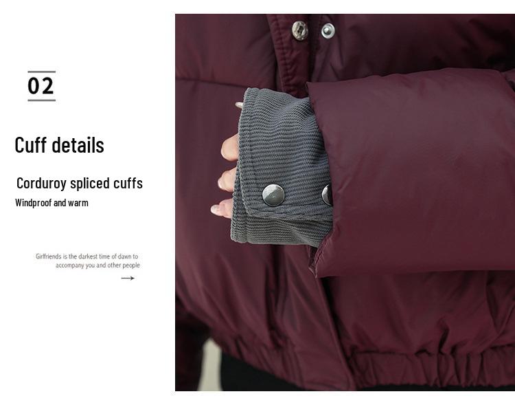 2025 Autumn/Winter Korean Style Versatile Hooded Cotton Jacket