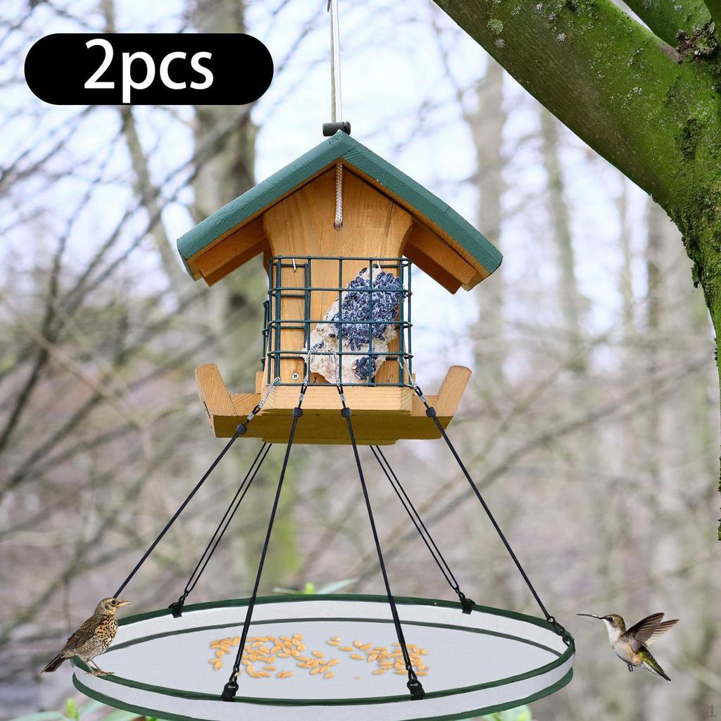 Bird Feeder Tray with Adjustable Hoop, Diameter 40.5cm for Outdoor Use