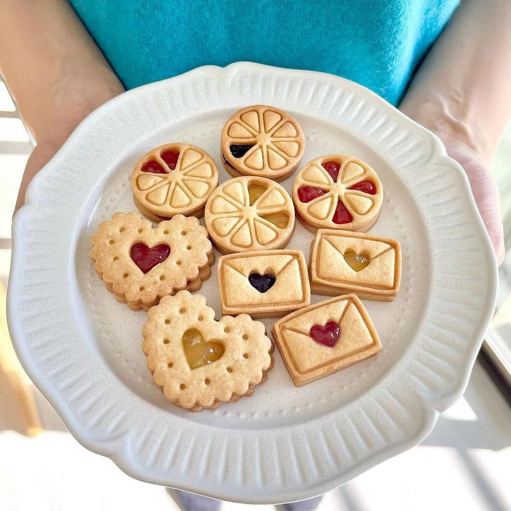 Jam Sandwich Cookie Mold 3d Christmas Envelope Love Shape Pressable Cutter Biscuit Fondant Cookie Stamp New Year Cake Decor