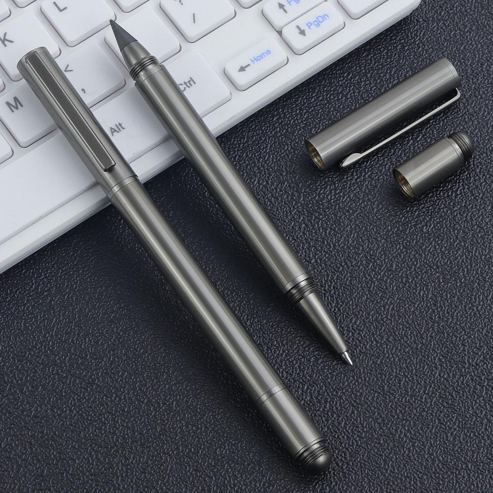 Black Ink Metal Ballpoint Pen Dual-Function Black Ink Pen Portable Gel Pens School Supplies
