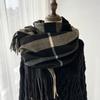 Scarf Women's Winter New Plaid Printing Tassel Imitation Cashmere Scarf Fashion Warm Shawl Scarf