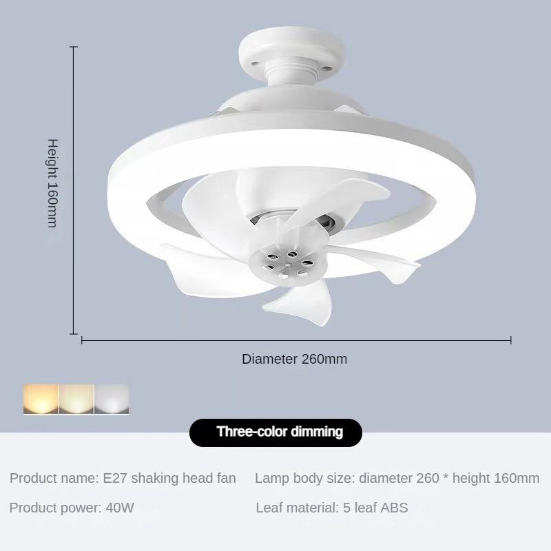 

40 Вт 360 ° Shake Head Fan Light Спальня Пульт Дистанционного Управления Светодиодный Потолочный Вентилятор Лампа Бытовой Интеллектуальный Таймер Потолочный Светильник Вентилятор Tricolor dimming