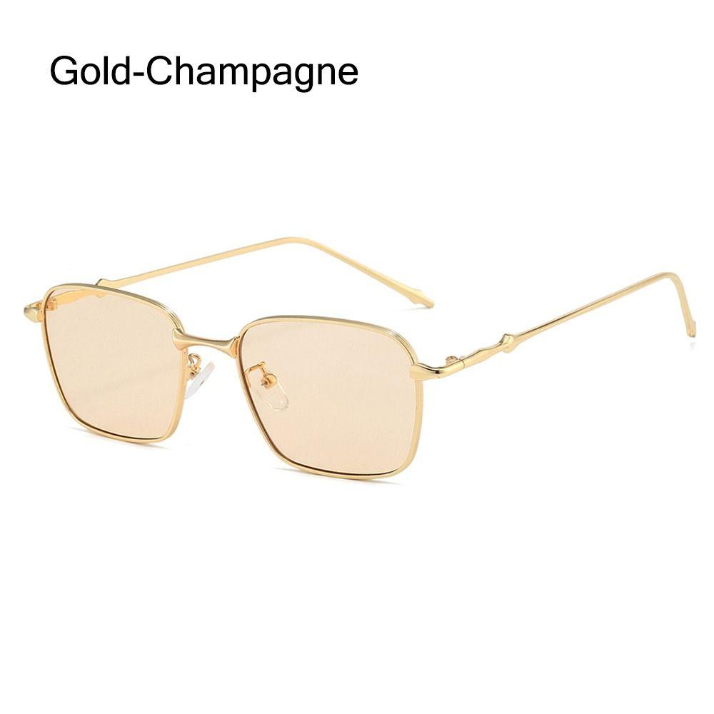 Прямоугольные солнцезащитные очки Металлическая оправа Панк Солнцезащитные очки Хип-хоп — фото 11