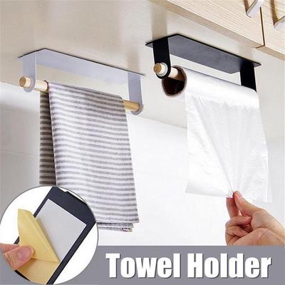 Selbstklebender Rollenpapier-Küchenhalter, Handtuch-Aufbewahrungsregal, Schrank, Regal, Badezimmer, zum Aufhängen
