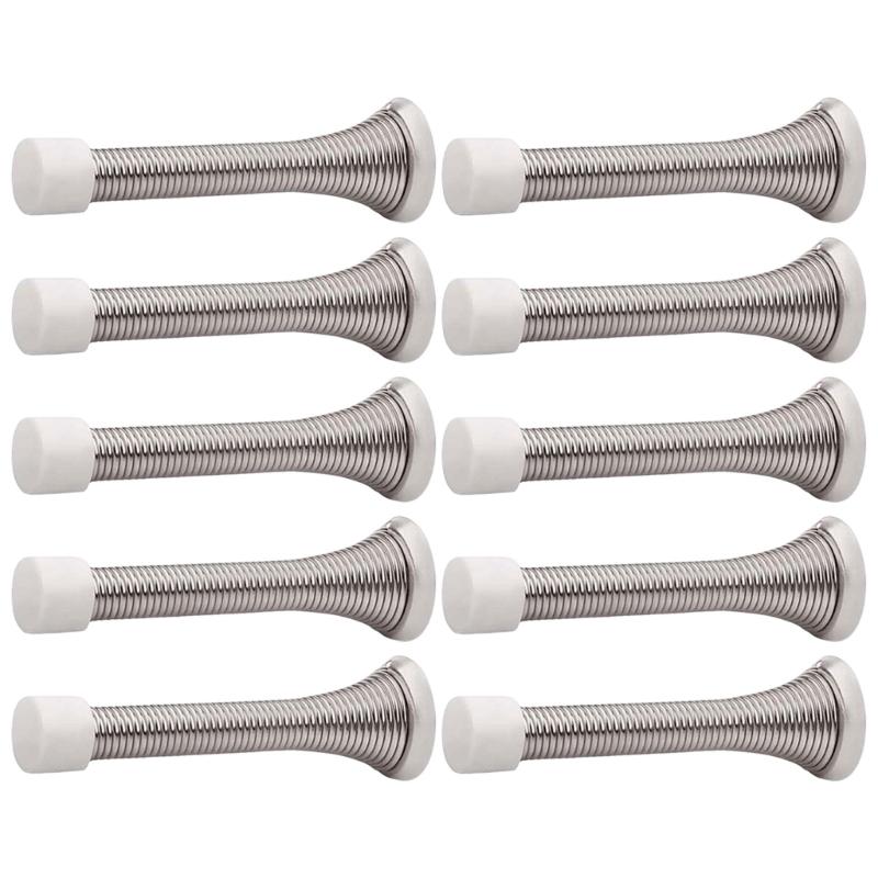 

US Type Heavy Duty Spring Door Stop Set 85mm multifunction Use Spring Door Stoppers Collection set in Homes Offices & hotel серебряный