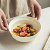 Cream Ceramic Salad Bowl Household Tableware Round Bowl Delicate Open Bowl Fruit Bowl Noodle Bowl Small Bowl