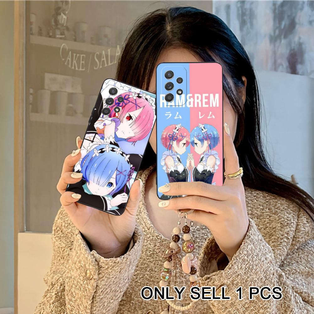 ReZero Rem Ram Matte TPU Mobile Phone Case for Samsung Galaxy A56 55 54 53 52 51 36 35 34 23 16 15 5G Colorful Cover