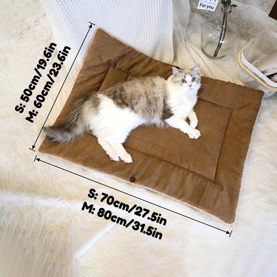 Warm Thickened Cat Bed Multifunctional Foldable Pet Mat For Cats Small Dogs Indoor Kitten Sleeping Mat Soft Cozy Pet Supplies Home Furniture