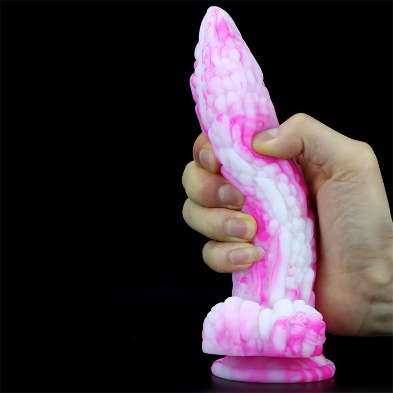 Sexy Bitter Gourd Stick Color Fake Penis Silicone Simulation Penis Masturbation Device for Men and Women Anal Expansion Anus Deep Sucker Anal Plug