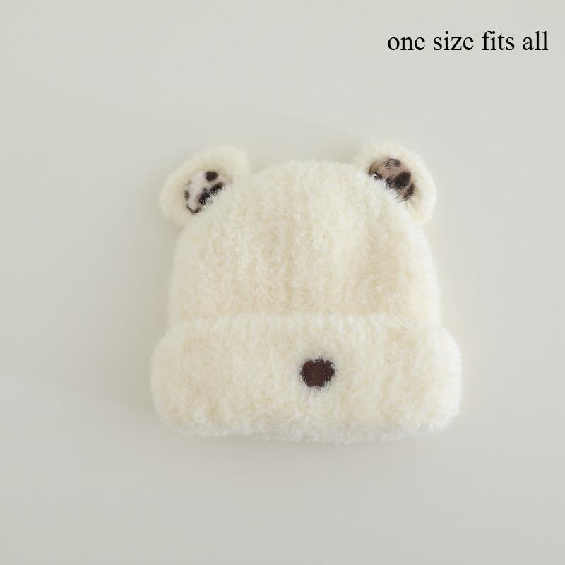 Cute Ears Little Bear Knitted Plush Hat Children Autumn and Winter Warmth Ear Protection Small Face Appearance