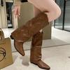 Fashion Brand New High Quality Wasteland style Vintage y2k Detachable Knee High Boots Barrel Maillard Trouser Leg Boot Women Black Shoes