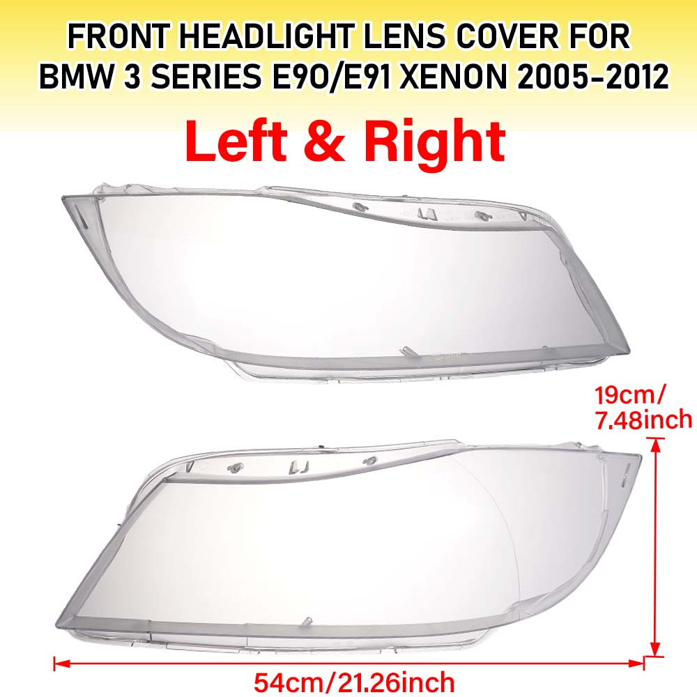 Car Headlight Cover Suitable for BMW 3 Series E90 2005-2012 (high-end with Lens), Car Headlight Lens Replacement Cover