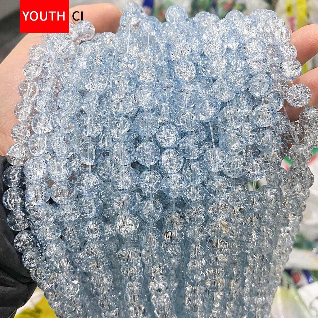 Koraliki z kryształowego szkła z glazurą crackle ice do samodzielnego tworzenia bransoletek i projektów przekładek