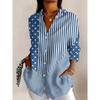 Women's Shirt Blouse Patchwork Buttons Print Graphic Geometric Plaid Vintage Tropical Daily Long Sleeve Shirt