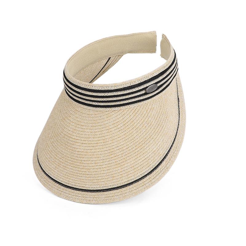 Summer Outdoor Travel Sun Hat for Women, Korean Version Grass Woven Hollow Top Hat, Headband, Large Eave Sun Protection Sun Hat