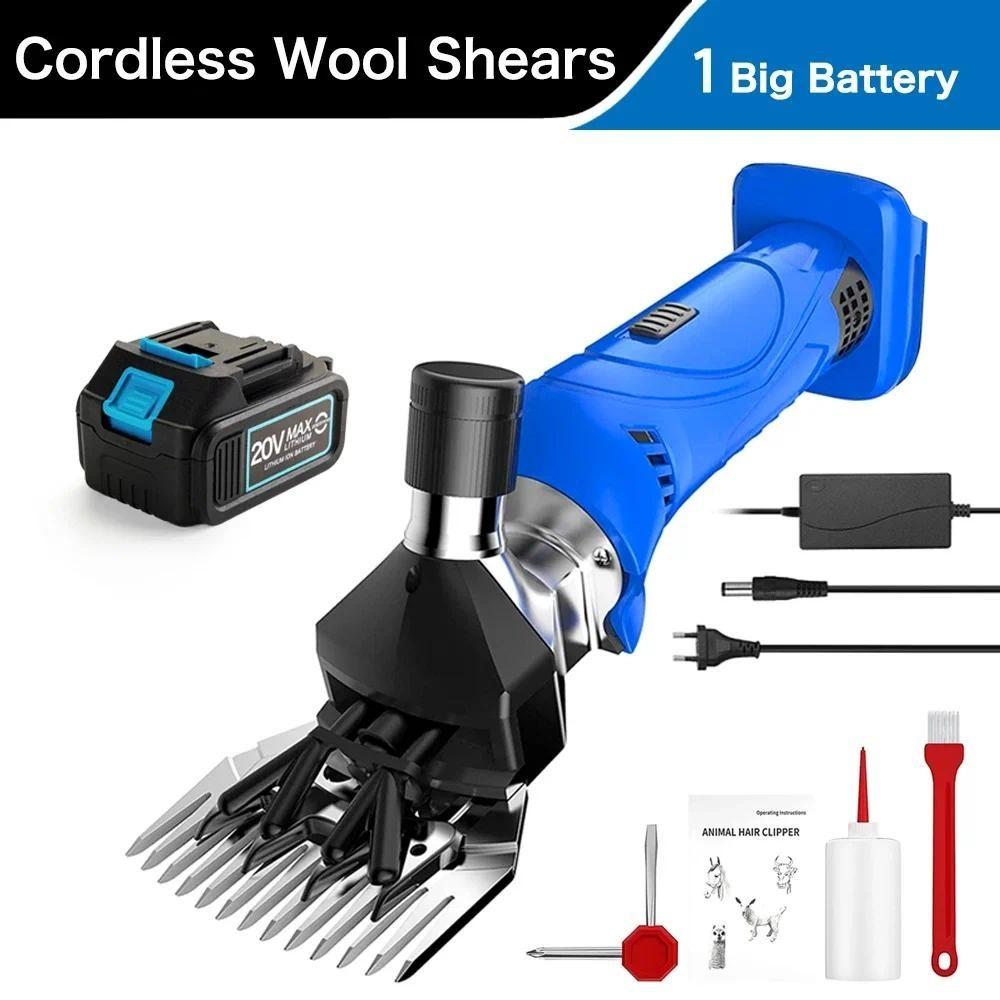 6 Speed 13 Teeth Goat Horse Hair Scissor Wireless Electric Wool Shears Portable Farm Animals Clipper Machine