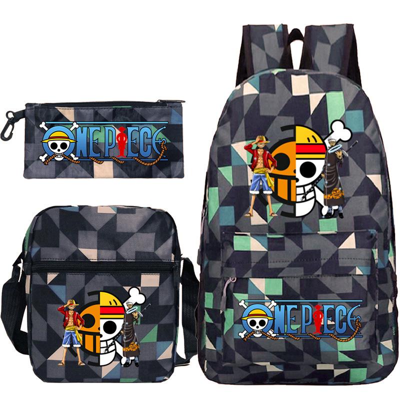 Peripheral Student Schoolbag Three-Piece Set, Youth Backpack, Shoulder Bag, Pencil Case
