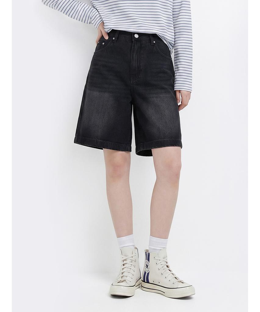 Poebeo21 Basic Washed Denim Half Pants (Ftdbpt013)