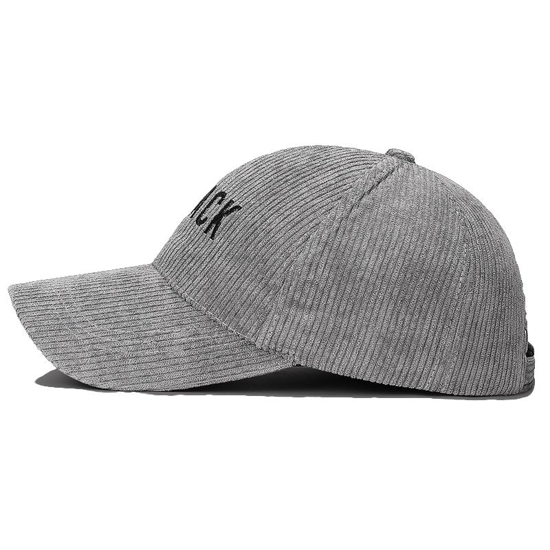 Autumn Winter Striped Corduroy Cap Men Women Letter Embroidery Baseball Cap