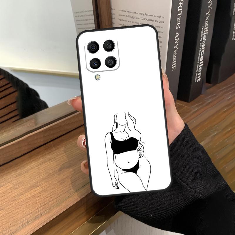 Woman Body Line Art Case For Samsung Galaxy M56 M16 M36 M33 M53 M13 M12 M32 M52 M20 M15 M55 M31 M14 M35 M34 M54