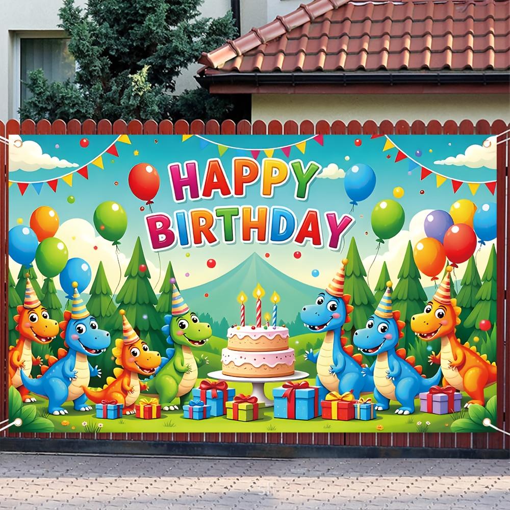 1 Piece. The Birthday Celebration Banner Is Made of Polyester Fiber and Features a Dinosaur Theme On the Back.
