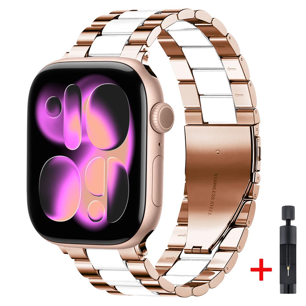 Metallarmband für Apple Watch Strap 46mm 42mm 45mm 44mm 40 41mm Ultra 3 2 1 49mm Modearmband iWatch Serie 11 10 9 8 7 6 5 SE3