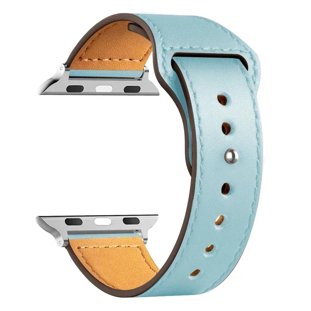Leather Straps for Apple Watch 10 Band 46mm 42mm 44mm 45mm 49mm 41mm 40mm Correa Bracelet IWatch Series 8 9 3 4 5 6 SE 7 Ultra 2