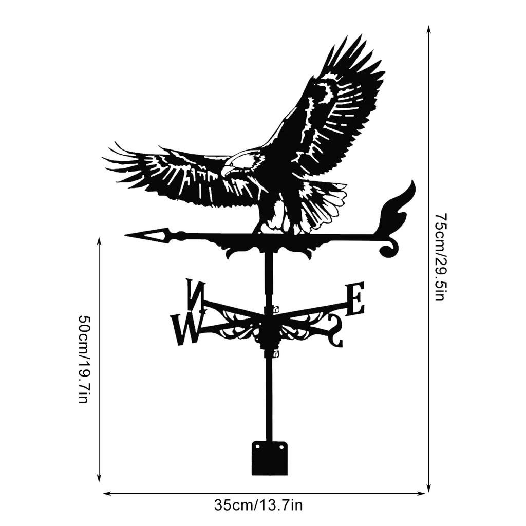 Wetterfahne aus Metall, rostfrei, für den Hof, Hahn, Tiere, Meer, Rover, Windrichtungsanzeiger für die Dekoration von Terrassendächern im Freien