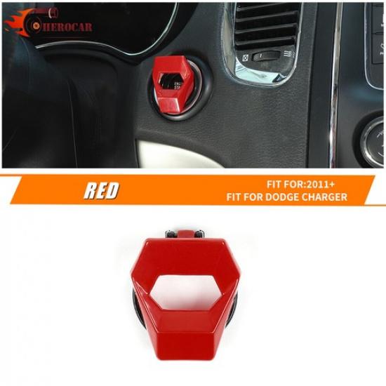 Red Engine Start/Stop Button Push Key Cover for Dodge Challenger/Charger 2015+