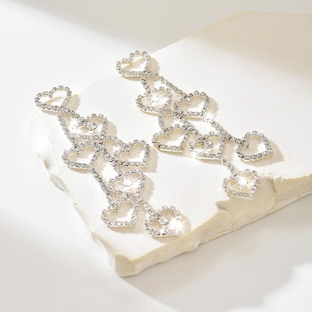 European and American cross-border Korean version creative tassel hollow heart earrings earrings earrings earrings