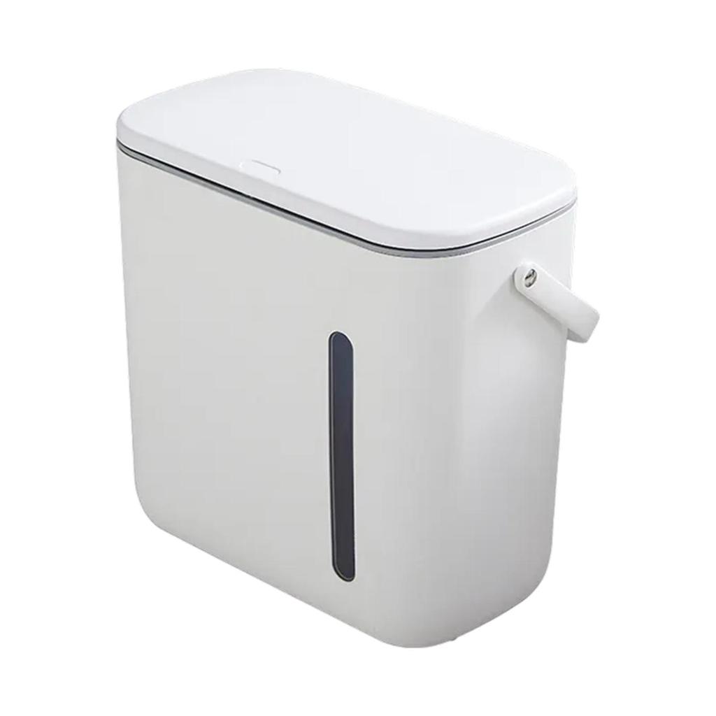 Trash Can with Lid Garbage Bin Container Removable Recycling Waste Double Compartments for