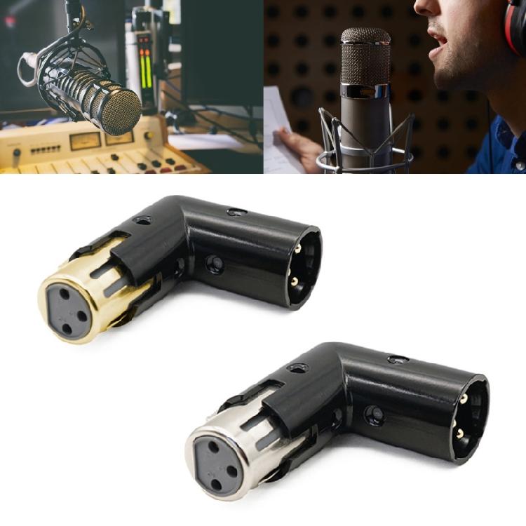 3Pin Male to Female L Shaped Auditory Adapter for Secure Connection in Conferences