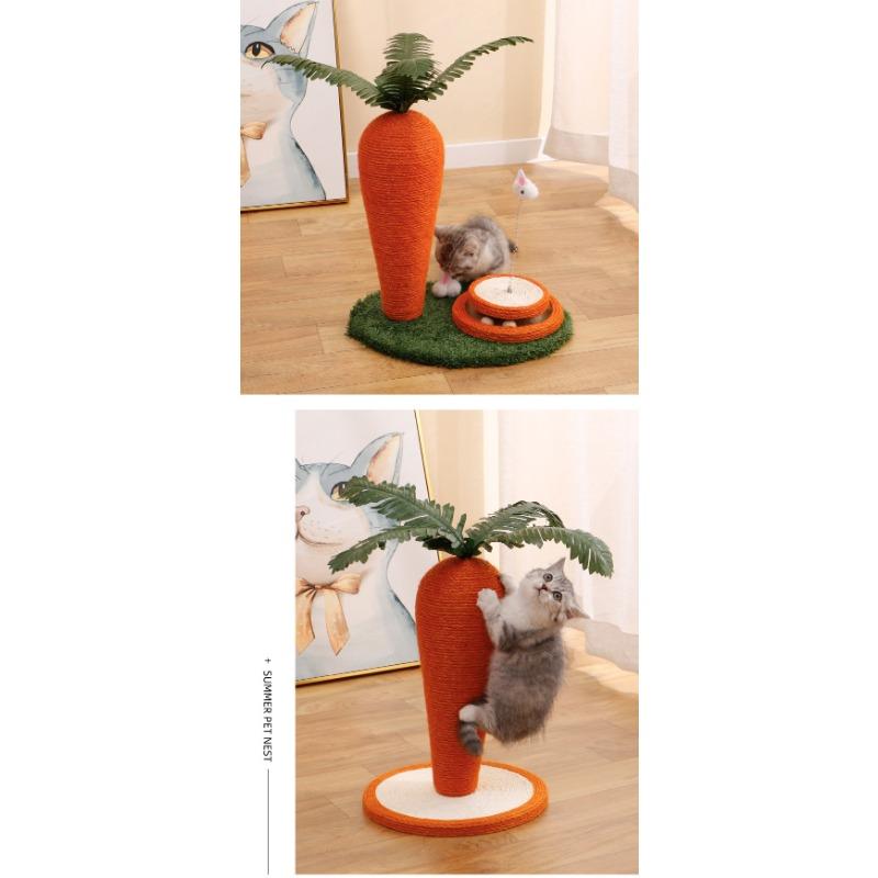 Cat Scratching Board - No Shavings Upright Sisal Carrot Climbing Frame Cat Toy Cat Pet Supplies