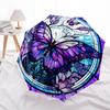Stained Butterfly Design Automatic Opening Folding Umbrella with 8-Bone Iron Frame, Suitable for Fans, Travel, Daily Use, and Gift Giving112