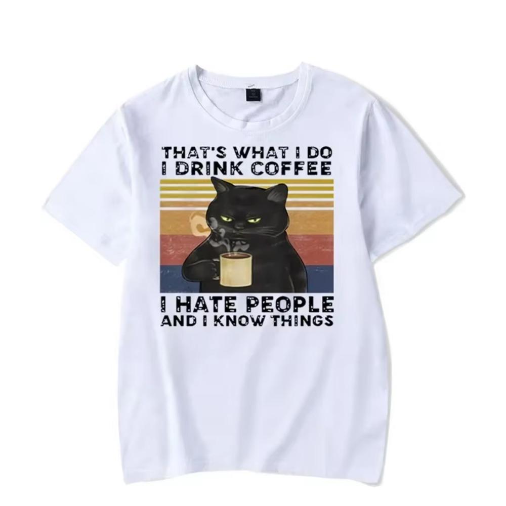 Das mache ich Ich trinke Kaffee Grafik T-ShirtMode Harajuku T-Shirt Hip Hop Herren Marken-T-Shirt Trend Übergroßes Shirt