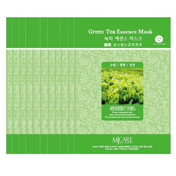 [100 sheets] Green Tea Essence Mask Pack, Moisturizing Skin Elasticity Sheet Pack (6514369A)