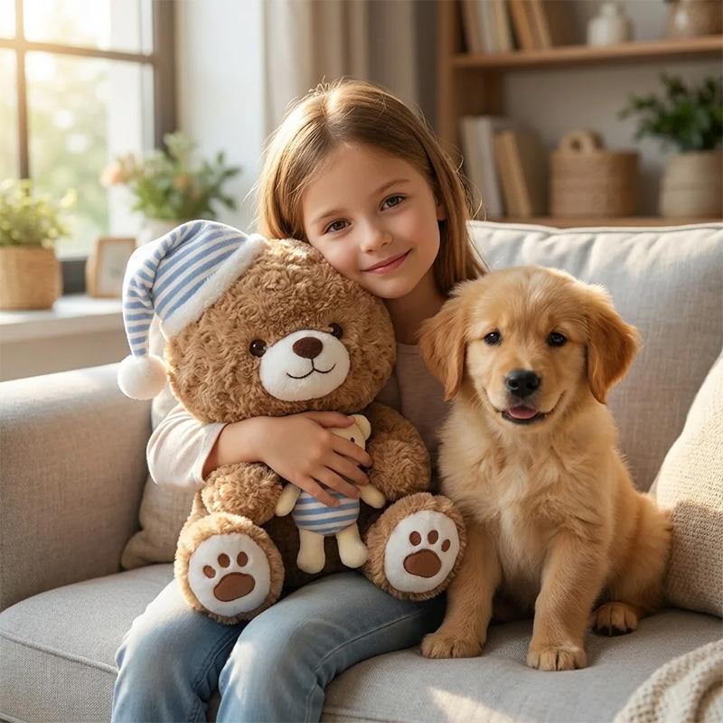 Kawaii 25cm/35cm Good Night, Little Bear Plush Toy Children's Accompanying Soft Bear Doll for Birthday Celebration Gift