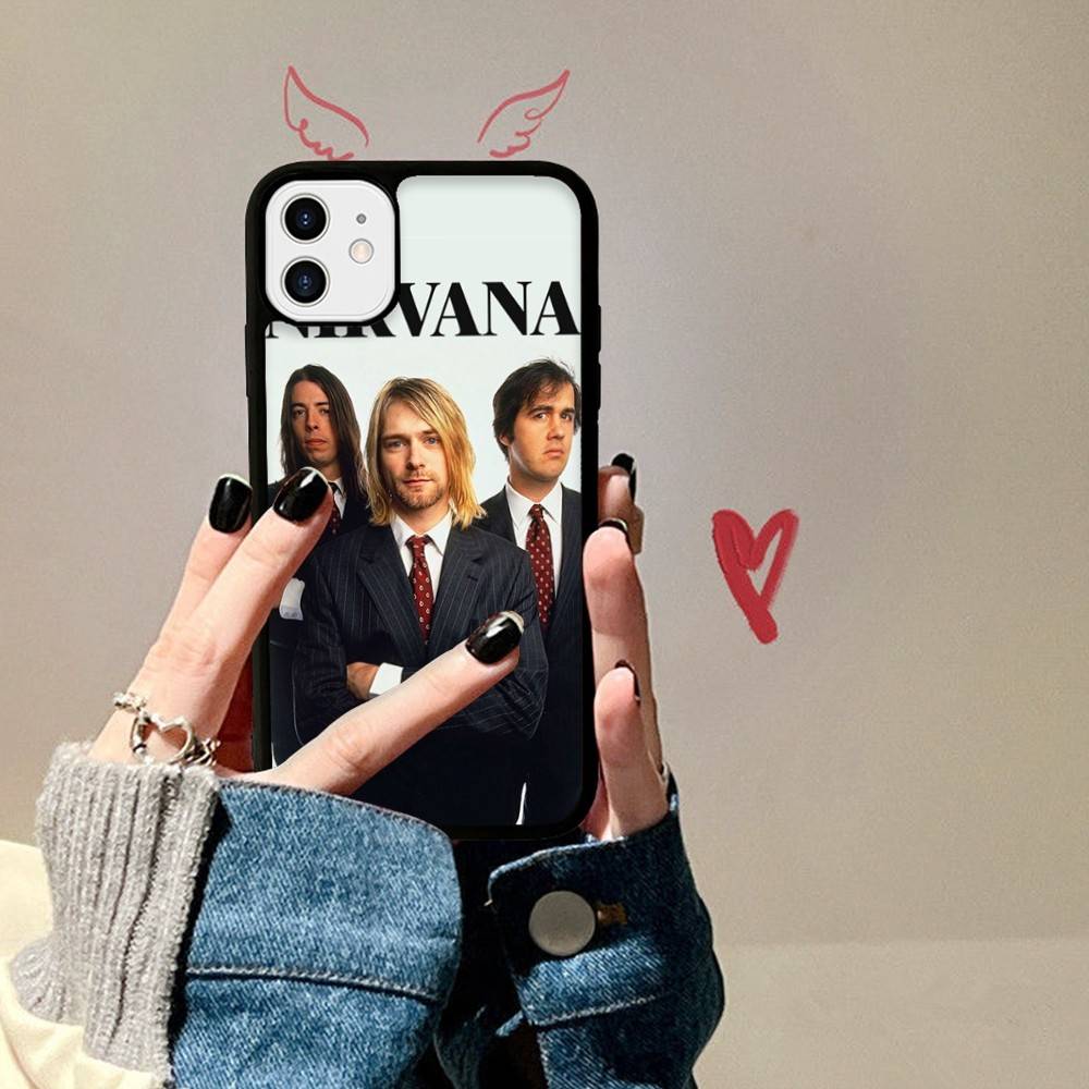

Grunge Band N-Nirvana For IPhone 11 12 13 14 15 16 17 Pro Max Plus TPU+PC Shockproof Back Phone Cases iPhone 11 pro