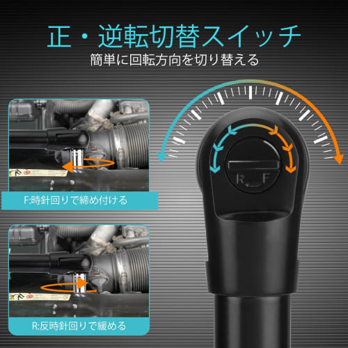 DURATECH 12V Extended Electric Ratchet Wrench, 395mm Total Length, 60Nm Max Torque, Cordless, Rechargeable, Forward/Reverse Rotation, Infinitely Varia