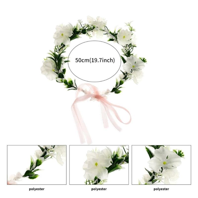 Pastoral Flower Shape Headband for Traveling Taking Photo Spring Girl Ethnic Hair Hoop Wedding Party Bride Hairband