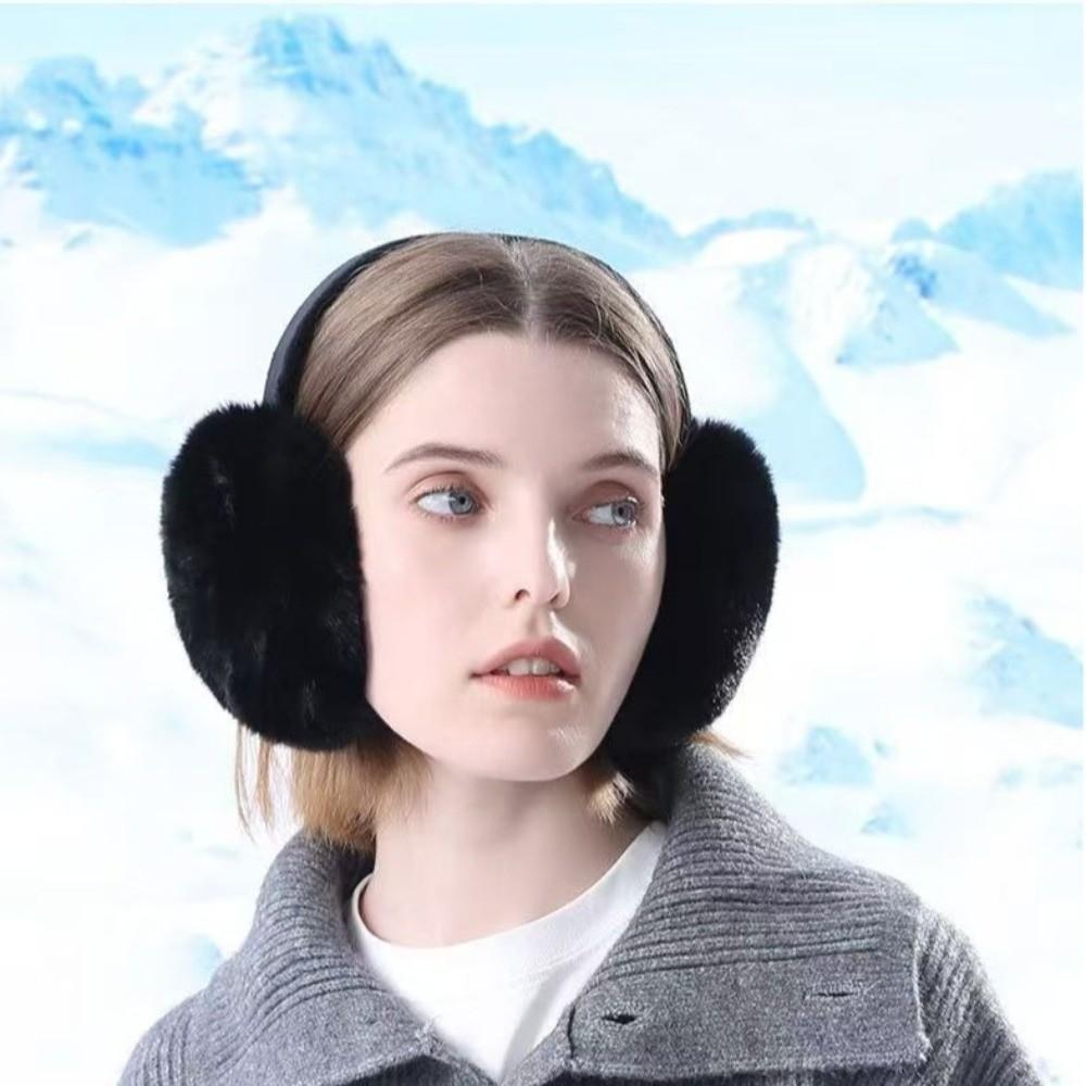 Faux Fur Winter Earmuffs Folding Ear Warmer Fashion Plush Earmuffs  for Men Women