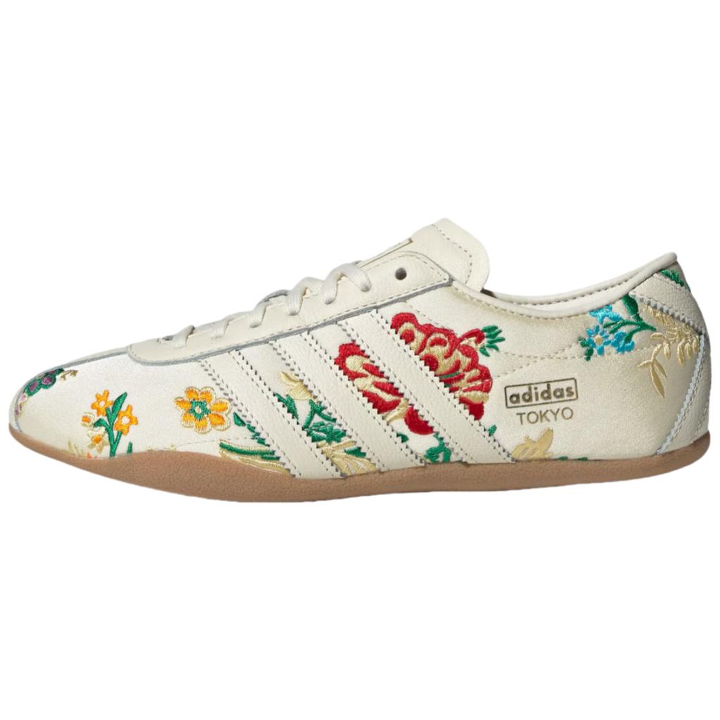 Adidas Tokyo Blomsterbroderi Pakke - Kremhvite Damesneakers Gull-Metallisk Gummi JQ1687